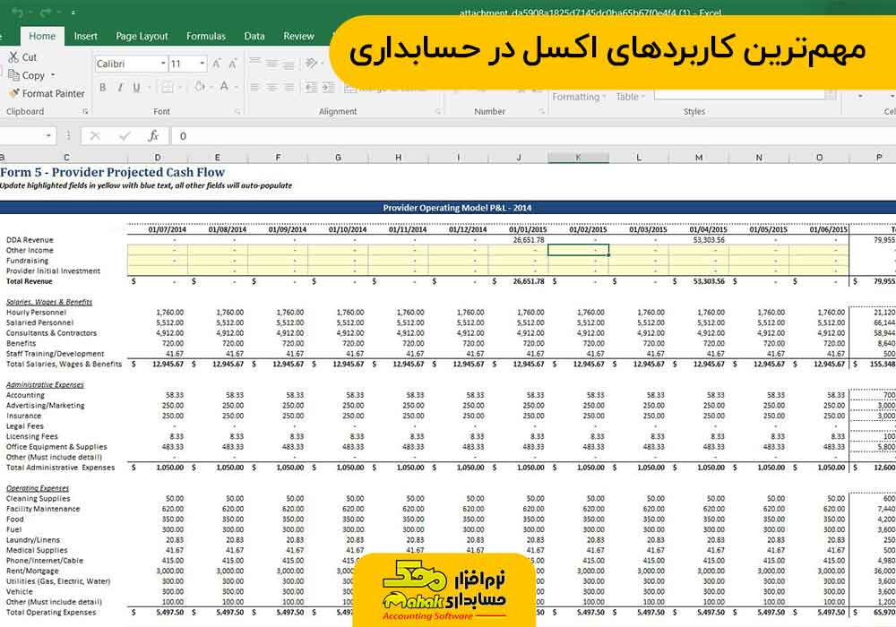مهمترین کاربردهای نرم افزار اکسل در حسابداری