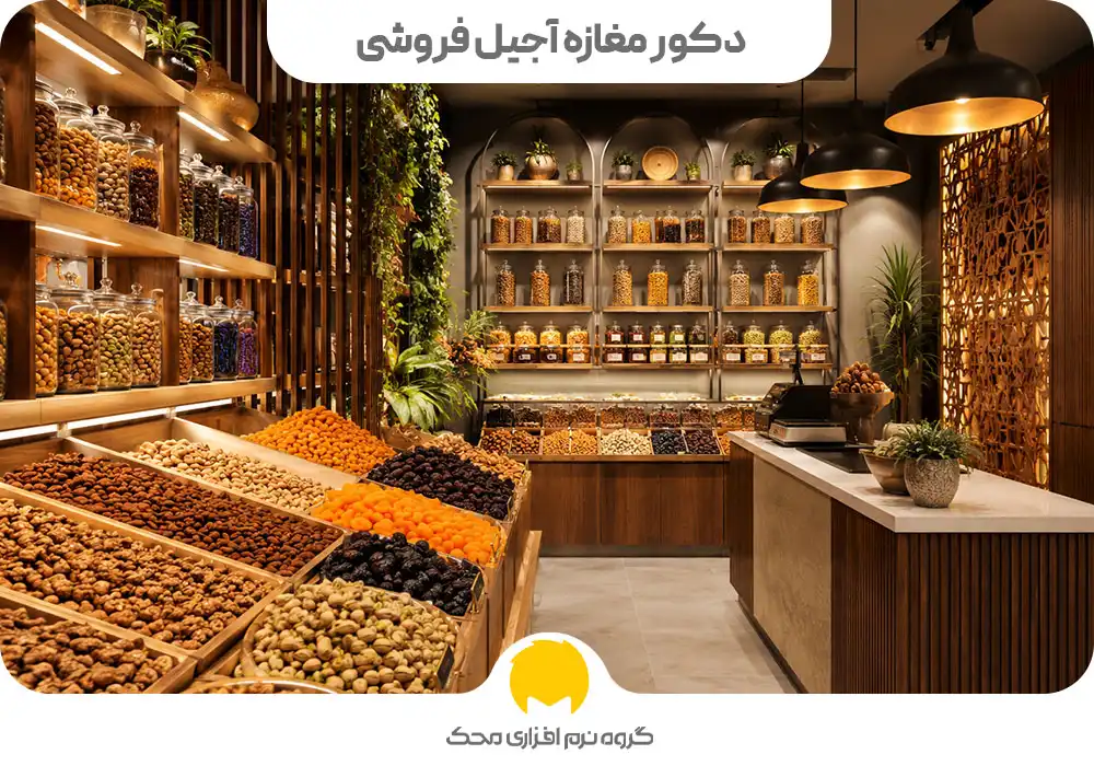 ویژگی های دکور مغازه آجیل فروشی