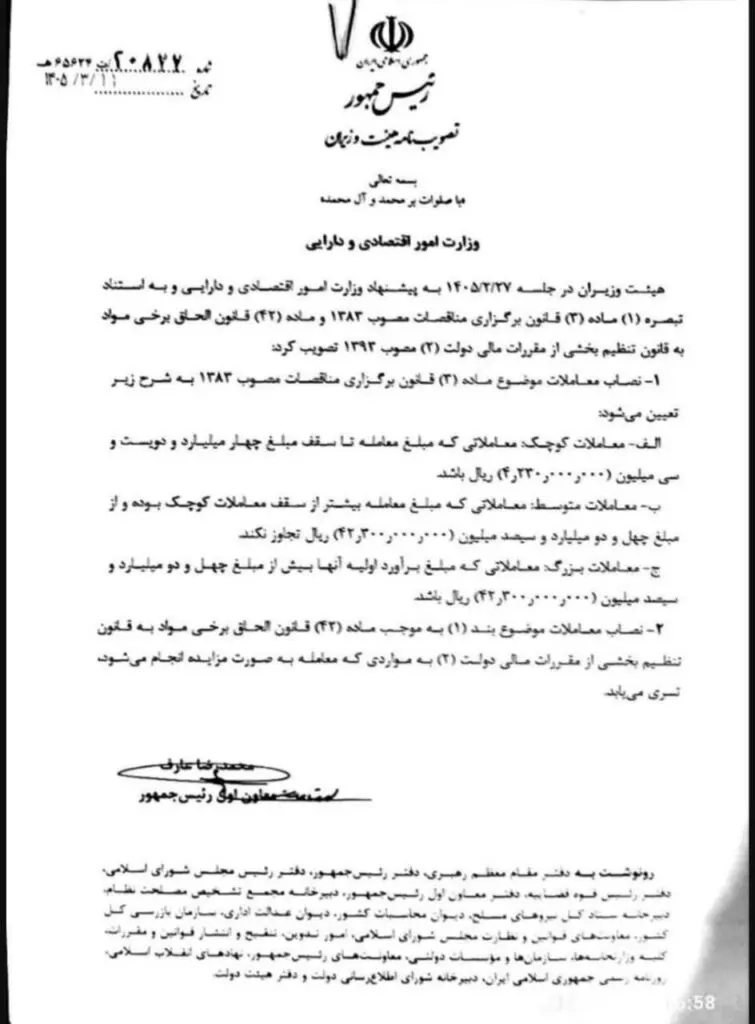 حد نصاب معاملات