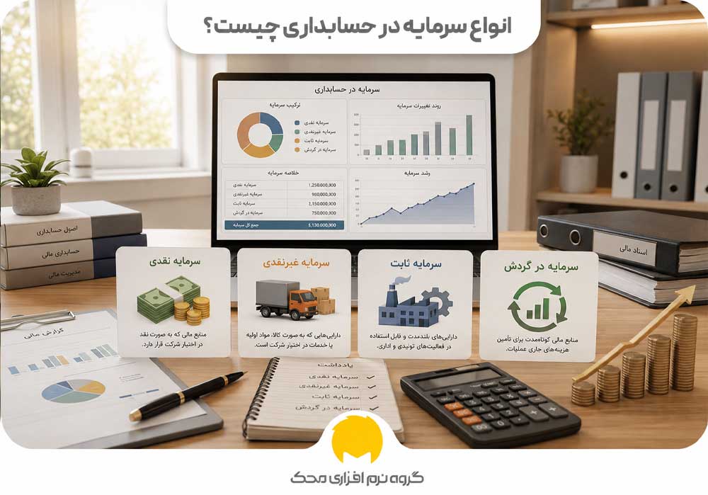 انواع سرمایه در حسابداری چیست؟
